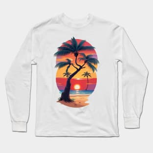 Palm trees with sunset Long Sleeve T-Shirt